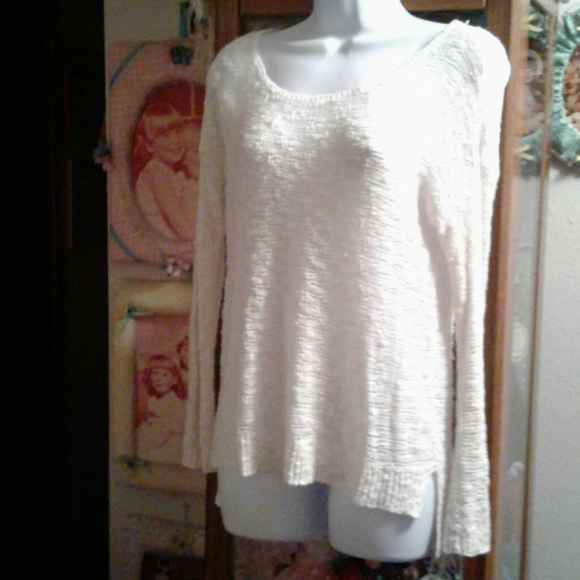 ABERCROMBIE,BIG,Super SOFT, White,Long-Sleeved,Lightweight, Loose-Knit,Sweater🦋 - Picture 1 of 12